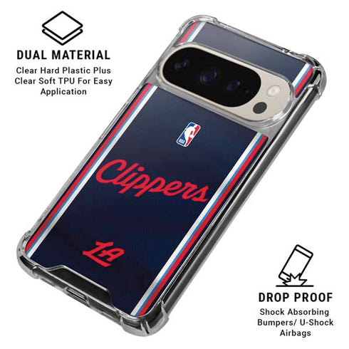 NBA Los Angeles Clippers Distressed Red Google Pixel 9/9 Pro Clear Case